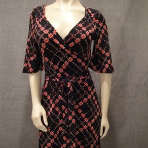 Faux wrap dress multi, small, bluheaven